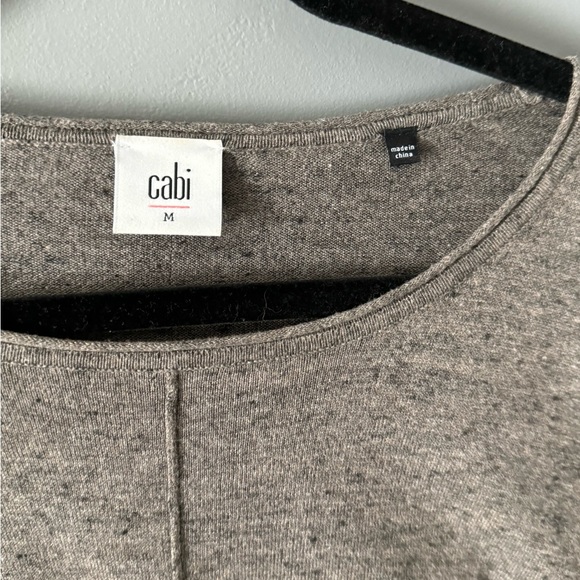 CAbi women’s Mushroom Gray Long Sleeved Lightweight Sweater Top 3305 Size medium - Picture 3 of 5